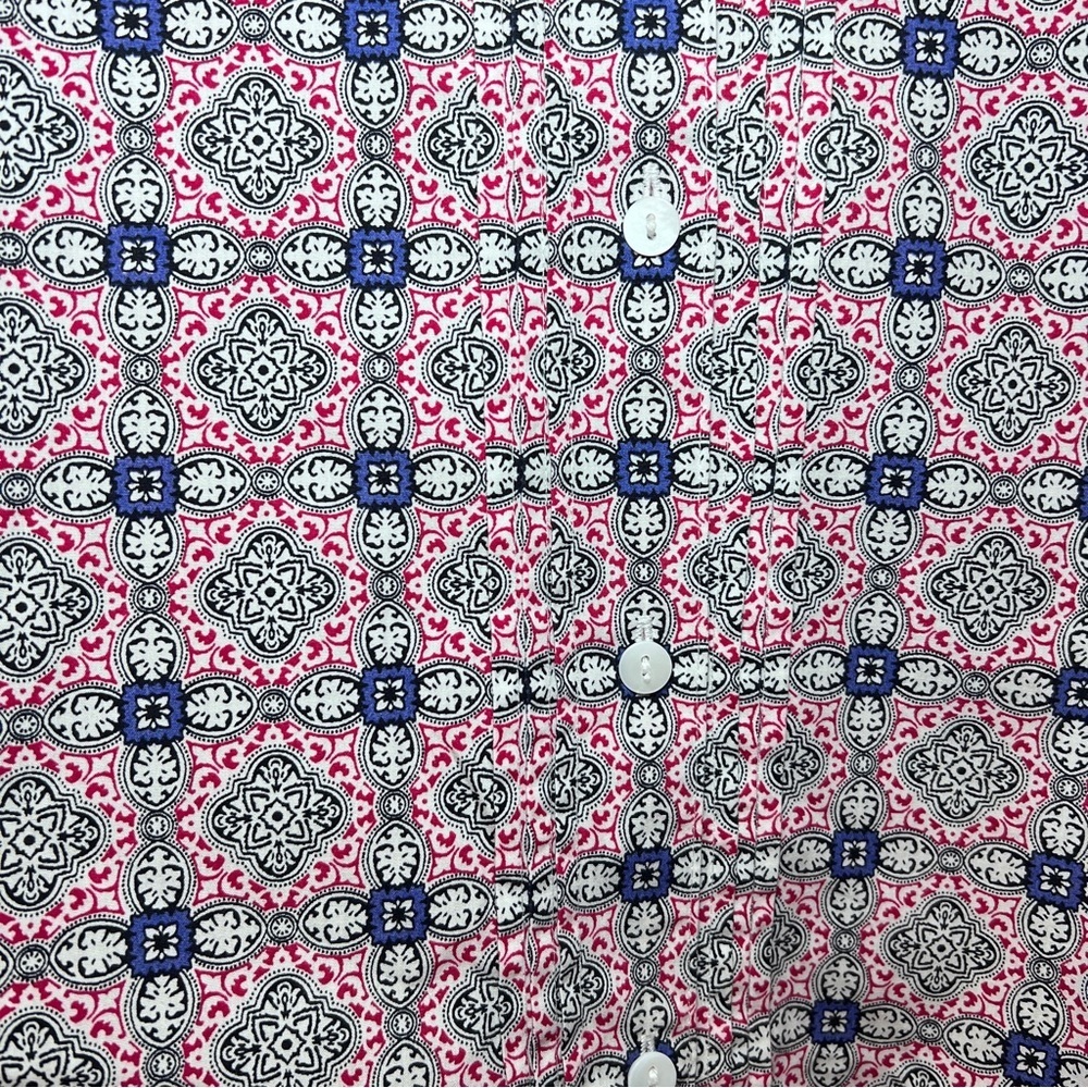 Foxcroft 3/4 Sleeve Wrinkle Free Button Down Shirt- Size 22W Geometric Pattern - Picture 5 of 9